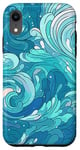 iPhone XR Swirl Blue Color Illustration Pattern Abstract Art Case