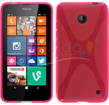 Housse En Gel TPU X-Line Rose + Protecteur D'Écran Pour Nokia Lumia 630 / 635