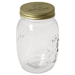 Rayher Bocal en verre avec couvercle 1000ml, ø10,5cm, 17cm transparent, 68037000