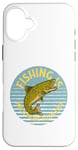 Coque pour iPhone 16 Plus Pêche sautant poisson pêche à la ligne art saut truite pêche