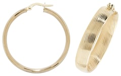 James Moore TH ER1057-30 9ct Yellow Gold 30mm Hoop Earrings Jewellery