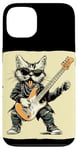 Coque pour iPhone 13 Guitare à bascule Chat pour guitare électrique Amoureux des animaux