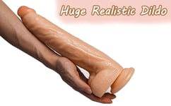 Dildo 12.8 Inch Sex Toy Huge Thick Penis Real Feel Realistic Suction Cup Adult