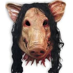 Adult Latex Scary Pig Head Mask - GETEK - Halloween - Svart