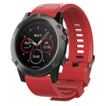 Garmin Forerunner 935 / Fenix 5 Plus silikoninen ranneke - Punainen