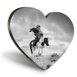 Heart MDF Coasters - BW - Kazakh en Eagle Hunter Man  #35917