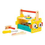 Janod Caisse Robot Brico'Kids Bricolage Enfant-25 Accessoires + 3 Outils-Jeu d'Imitation-Développe la Motricité Fine-Dès 36 Mois, J06455, Multicolore