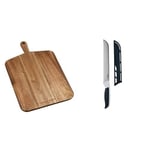 Cole & Mason H722133 Barkway Large Chopping Board with Handle | Wooden Board/Cutting Board/Serving Board | Acacia Wood | (L) 520mm x (W) 320mm x (D) 20mm | Not Suitable for The Dishwasher