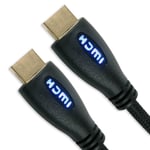 2M BLUE LED HDMI CABLE High Speed Blu-Ray DVD Player Ultra HD 4K PS4 Xbox Sky TV