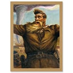 Artery8 Curry Mural Abolitionist John Brown American Painting Artwork Framed Wall Art Print A4