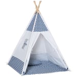 HOMCOM tipi-lektält för barn Vitt barntält med kuddmadrass, hopfällbart, inomhus utomhus, 120x120x155cm|