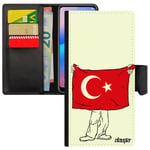 Coque Pour Honor 7a Rabat Porte Cartes Silicone Drapeau Turquie Turc Coupe D'europe Coupe Du Monde Jo Noir Foot Basket Football Etui