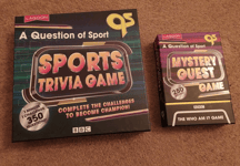 A QUESTION OF SPORT,  SPORTS TRIVIA GAME PLUS MYSTERY GUEST GAME NEW