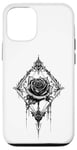 Coque pour iPhone 12/12 Pro Rose noire avec cadre - Gothique