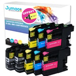 Lot de 8 cartouches jet d'encre type Jumao compatibles pour Brother DCP-J752DW +Fluo offert