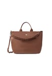 revend Women's Leather Shopper, Light Camel, One Size