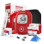 sinocare Diabetes Testing Kit/Blood Glucose Monitor Safe AQ Smart/Blood Sugar Test Kit with Strips x 50 & Lancing Devices x 50 & Carrying Bag, for UK Diabetics -in mmol/L