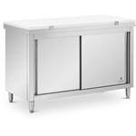 Meuble bas de cuisine Inox 140x60 cm 500kg Planche à découper Caisson de cuisine