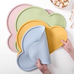 Set de Table en Silicone Forme Nuage Qualité Alimentaire RéSistant à la Chaleur Enfants Plaque Tapis Portable pour Manger Bleu