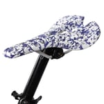 DAUERHAFT Selle de vélo de Montagne évidée par Rail en Acier Robuste Respirant, pour vélos de Route(Blue and White)