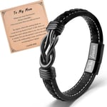 VU100 Men Bracelet Valentines Day Gift for Him Leather Bracelet To My Man Brace