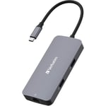 Verbatim USB-C Pro multiport hub CMH-05, 5 port, docking station (grey, HDMI, RJ-45, 2x USB-A, USB-C PD)