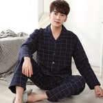 Pyjamas Hiver Coton Hommes Pyjamas vêtements de Nuit de Salon Noir à Carreaux Pijama Chemise de lit Chaude pour Homme vêtements de Maison 100% Pur Coton Pijama Hombre PJ