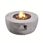 Braséro de Jardin à gaz Chauffage extérieur oxyde de magnésium Housse de Protection Pierres de Lave Gris Teamson Home HF36501AA-EU