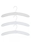 John Lewis Padded Cotton Clothes Hangers, Set of 3, White