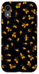 Coque pour iPhone XR Coque de téléphone tendance motif abeille fond noir