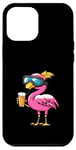 Coque pour iPhone 12 Pro Max Flamant rose amusant avec bière | BD Apres Ski