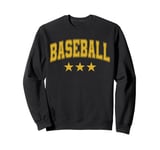 Baseball All Yellow Stars Classic Retro Varsity Text Sweatshirt