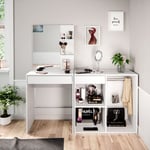 Vicco - Coiffeuse Isabelle, Blanc, 60 cm avec armoire