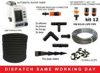 50m - Porous Pipe, Soaker Hose, Leaky Pipe & Accessories Watering Kit-12