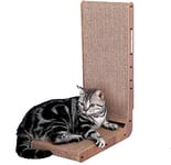 FluffyDream Grattoir pour Chat avec Jouets pour Chat, Balle intégrée, griffoir en Forme de L, lit en Carton, Stable et Durable, Protection de Meubles, réversible