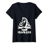 Womens FEARLESS Chess Player V-Neck T-Shirt