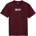 Vans Mens Circle Tab Crew Neck Cotton Casual T-Shirt - Burgundy - S