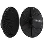 Ithyes Brosse exfoliante en silicone pour homme et femme - Facile à nettoyer - Hygiénique - Pour le corps et le visage - Pour peaux sensibles - Noir