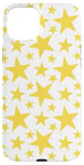 iPhone 15 Plus Yellow Stars Pattern on White Background Case