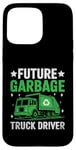 Coque pour iPhone 15 Pro Max Future Garbage Truck Driver Déchets Collecteur de déchets Sanitation