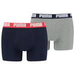 Lot de 2 boxers Puma en coton bleu marine et gris