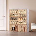 Okwish - Armoire à chaussures portable pour salon, armoire de rangement empilable avec portes et étagères, boîte à chaussures pour placard, Form1