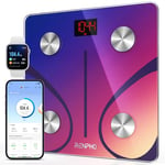 RENPHO Balance Pese Personne, Balance Connectée Bluetooth Pèse Personne Impédancemètre, Balance Impedancemetre avec 13 Données Corporelles (BMI/Graisse Corporelle/Masse Osseuse/BMR/Eau), Rouge, Elis 1