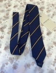 NEW! Premium by Jack & Jones navy blue striped Jacmilano wool/silk-blend tie