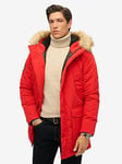 Superdry Everest Faux Fur Parka Jacket, Bright Red, Size S, Men