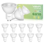 VIIIVA GU10 Led Bulbs Cool White-12 Packs,7W 6000K Spotlight Light Bulb, (50W Equivalent) Energy Saving, CRI>80, 510LM, 38° Beam Angle, Non-Flicker, Non-Dimmable, for Home Lighting