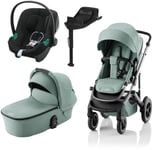 Britax Römer Smile 5Z Duovagn inkl. Cybex Aton B2 &  Bas, Jade Green