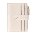 HKCLUF Portefeuille pour Femme, Portefeuille pour Femme en Cuir, Portefeuille RFID Petit Portefeuille avec Pochette à Monnaie Portefeuille avec Fermeture éclair et Compartiments Multiples (Blanc)