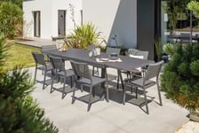 Table de jardin extensible Stockholm en aluminium coloris gris anthracite L.200/300 x l.96 x H.76 cm - DCB GARDEN