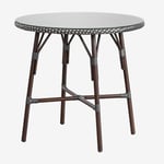 Table De Jardin Ronde En Aluminium Et Rotin Synthétique (Ø80 Cm) Brielle Bistro Gris Graphite